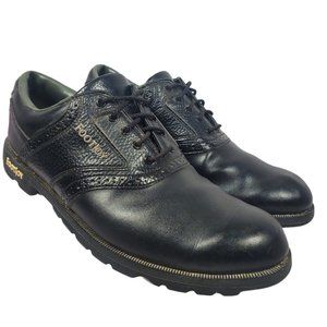 Footjoy Men's Size 9.5 Black Greenjoys Leather Golf Shoes